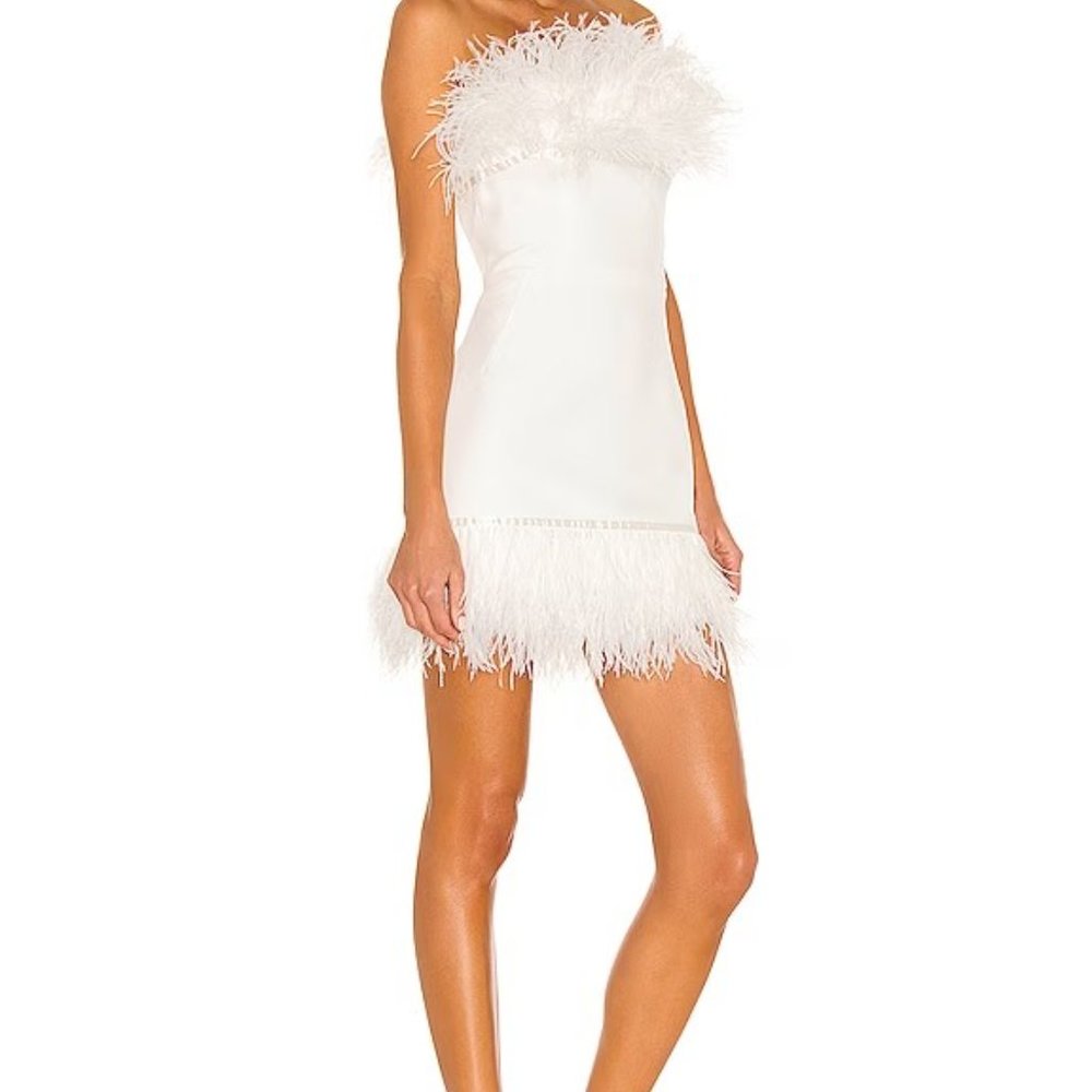 Bronx and Banco White Feather Dress